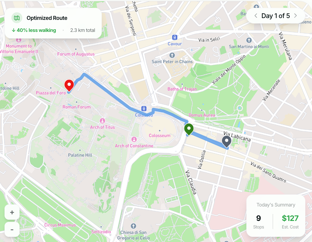 Eleflant — optimized travel route